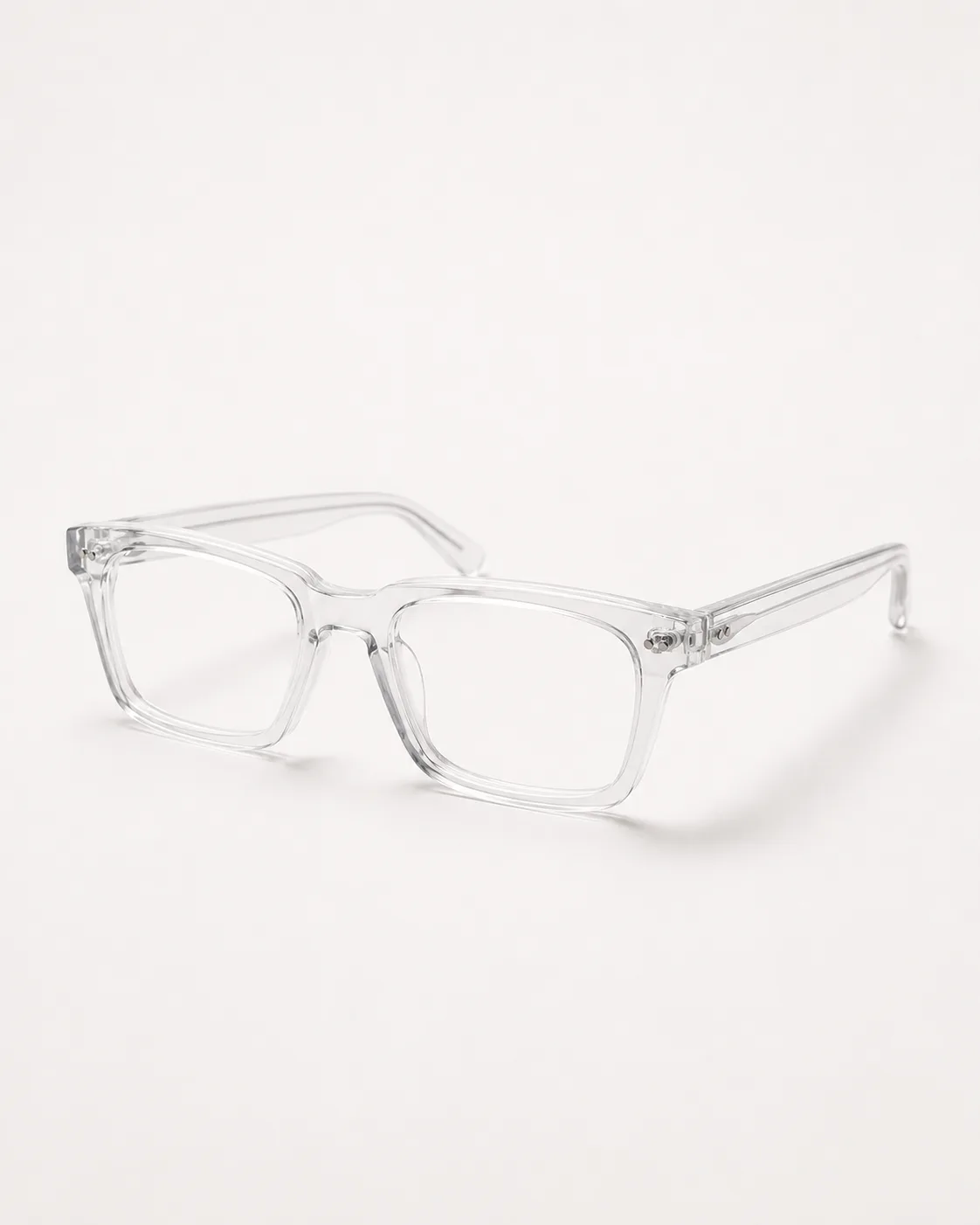 Lentes rectangular transparente vistos de frente