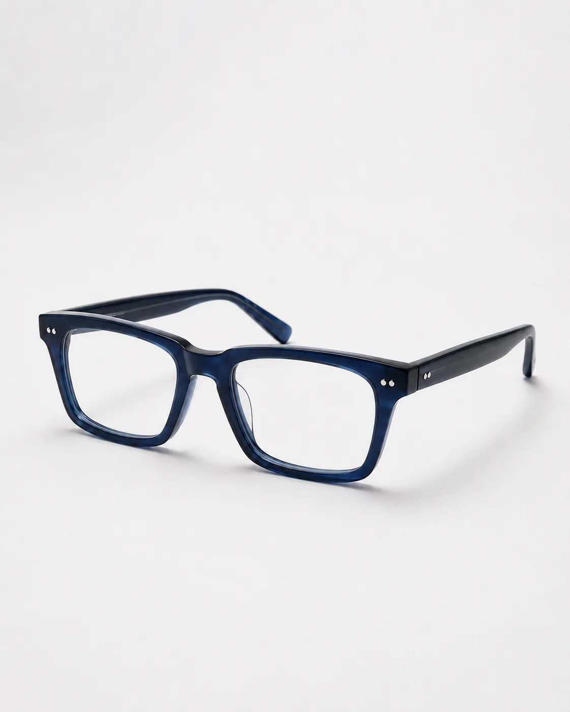 Lentes rectangular azul vistos de frente