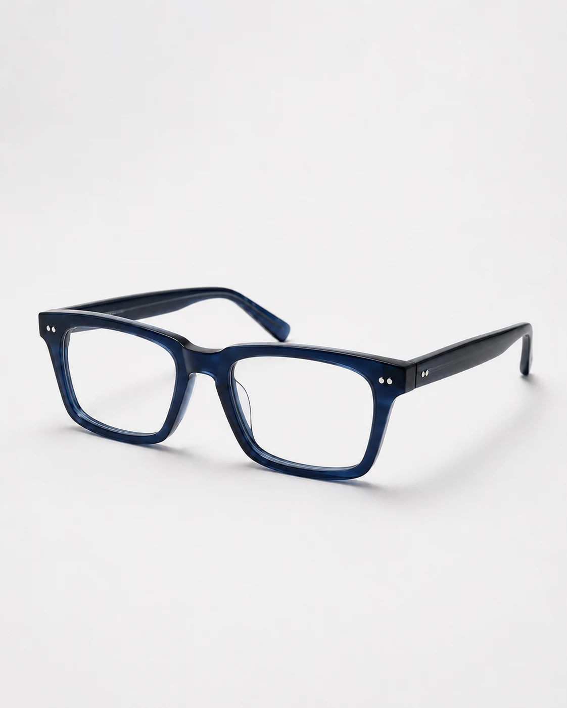 Lentes rectangular azul vistos de frente