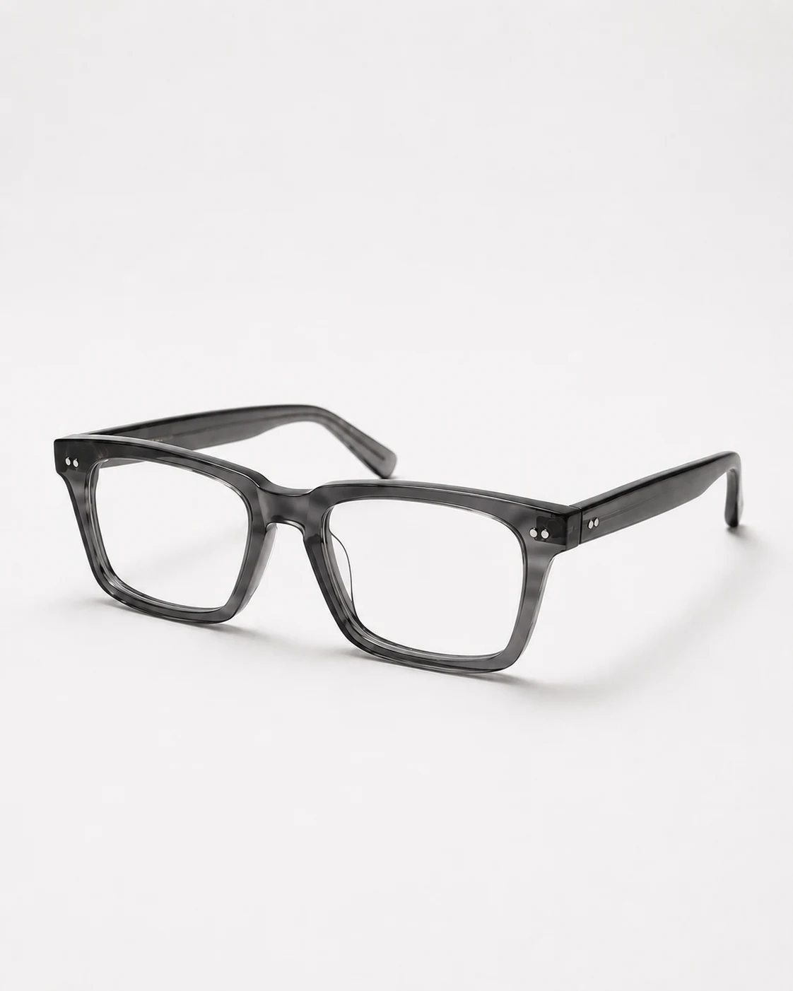 Lentes rectangular gris humo vistos de frente
