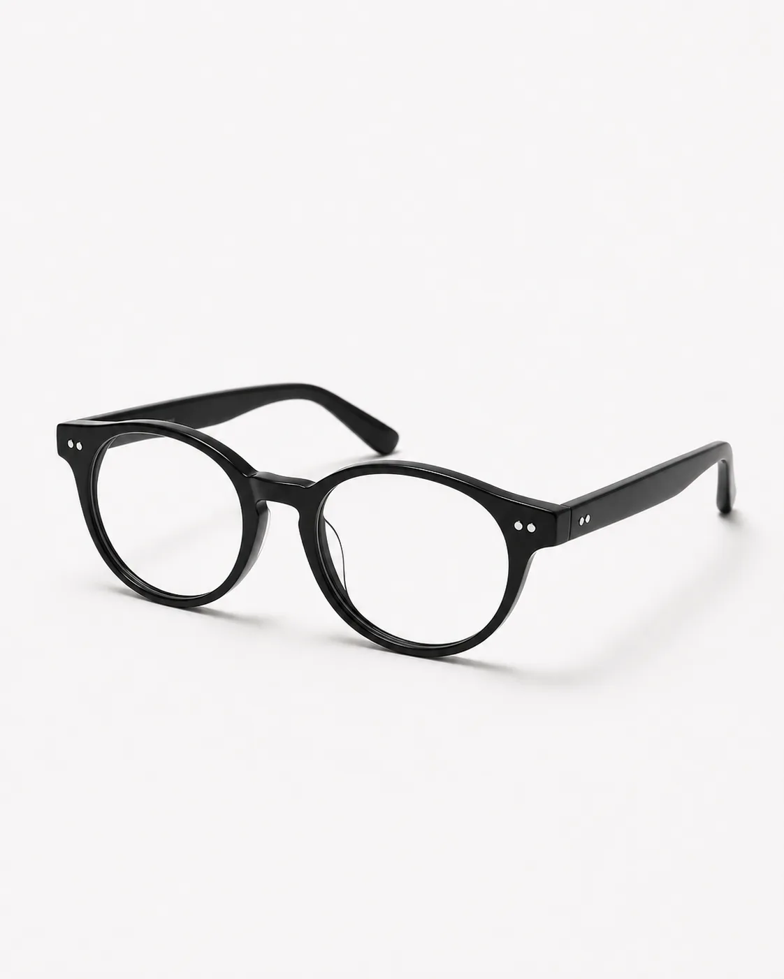 Lentes redondo negro vistos de frente