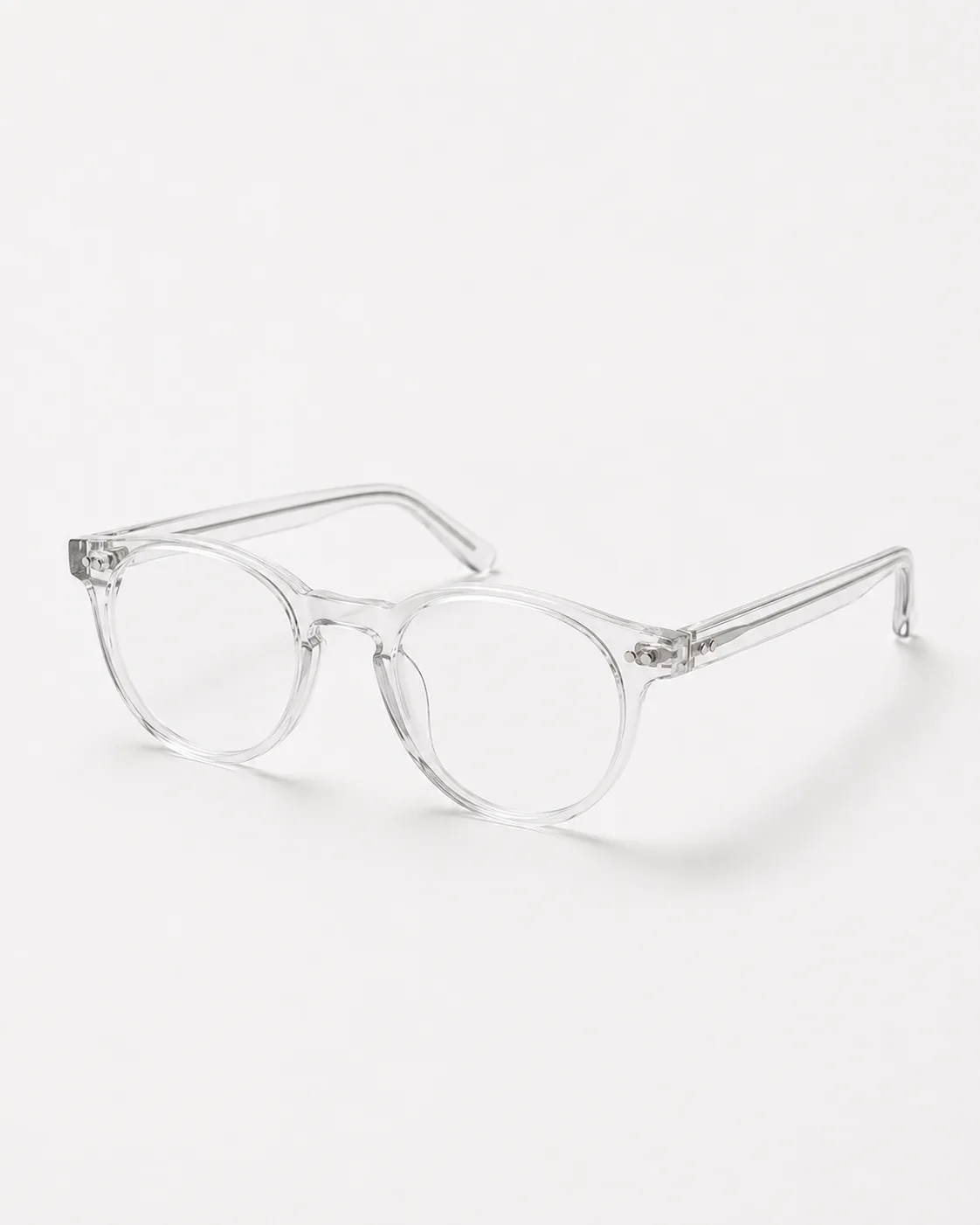 Lentes redondo transparente vistos de frente