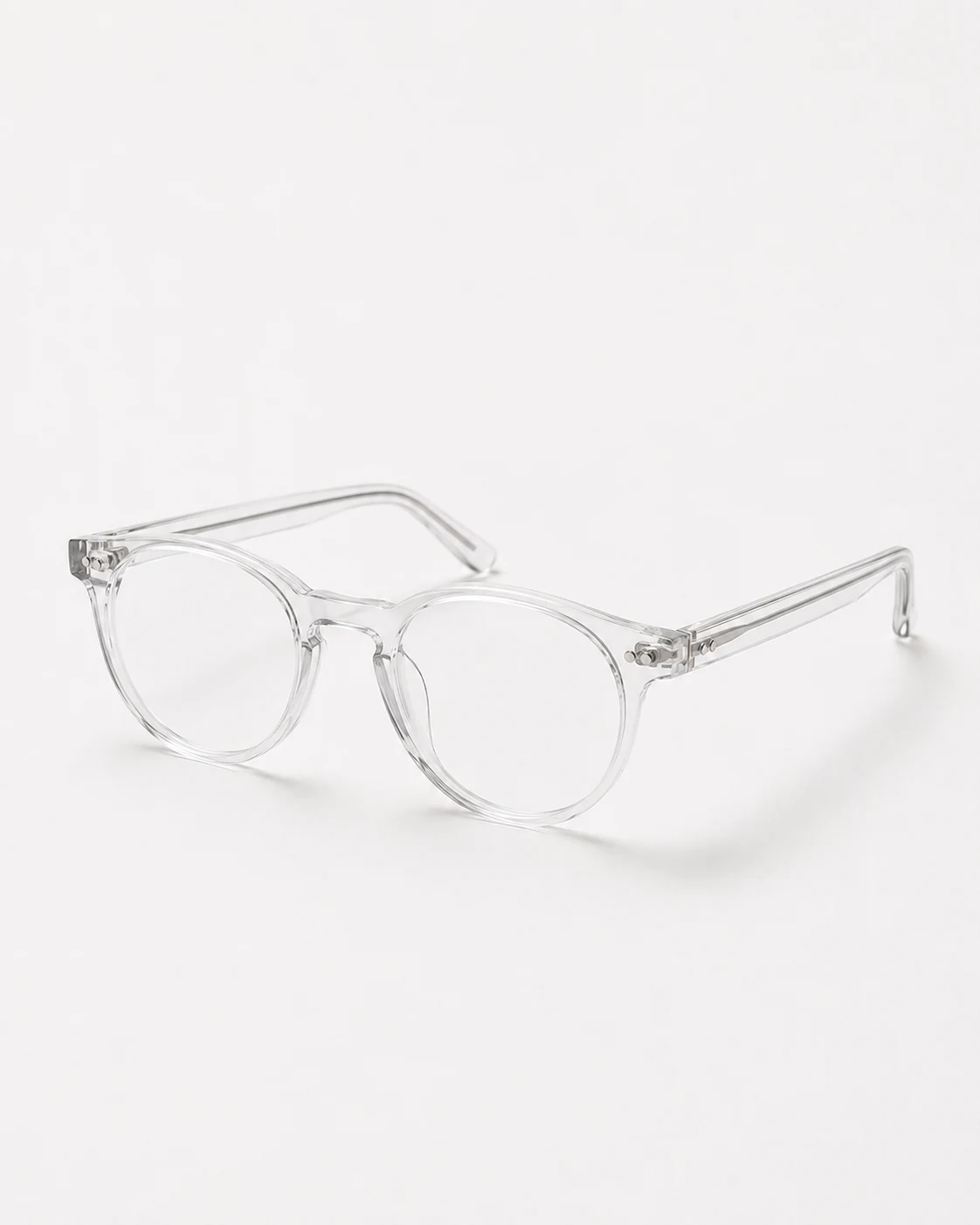 Lentes redondo transparente vistos de frente