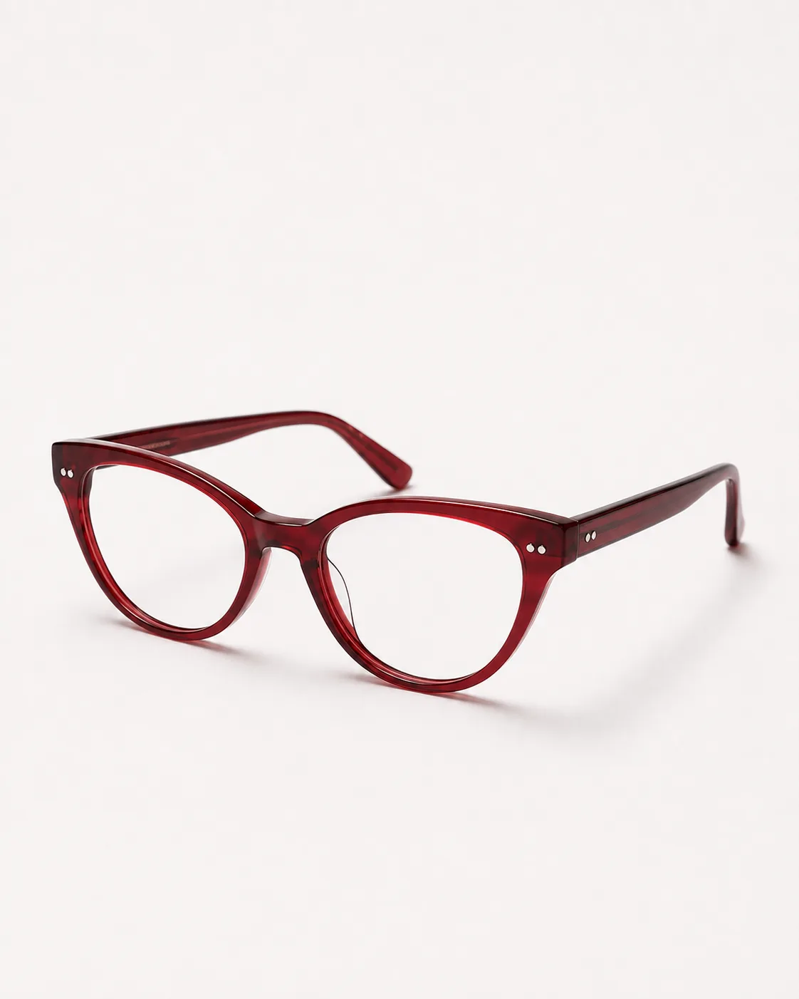 Lentes cat eye rojo vistos de frente