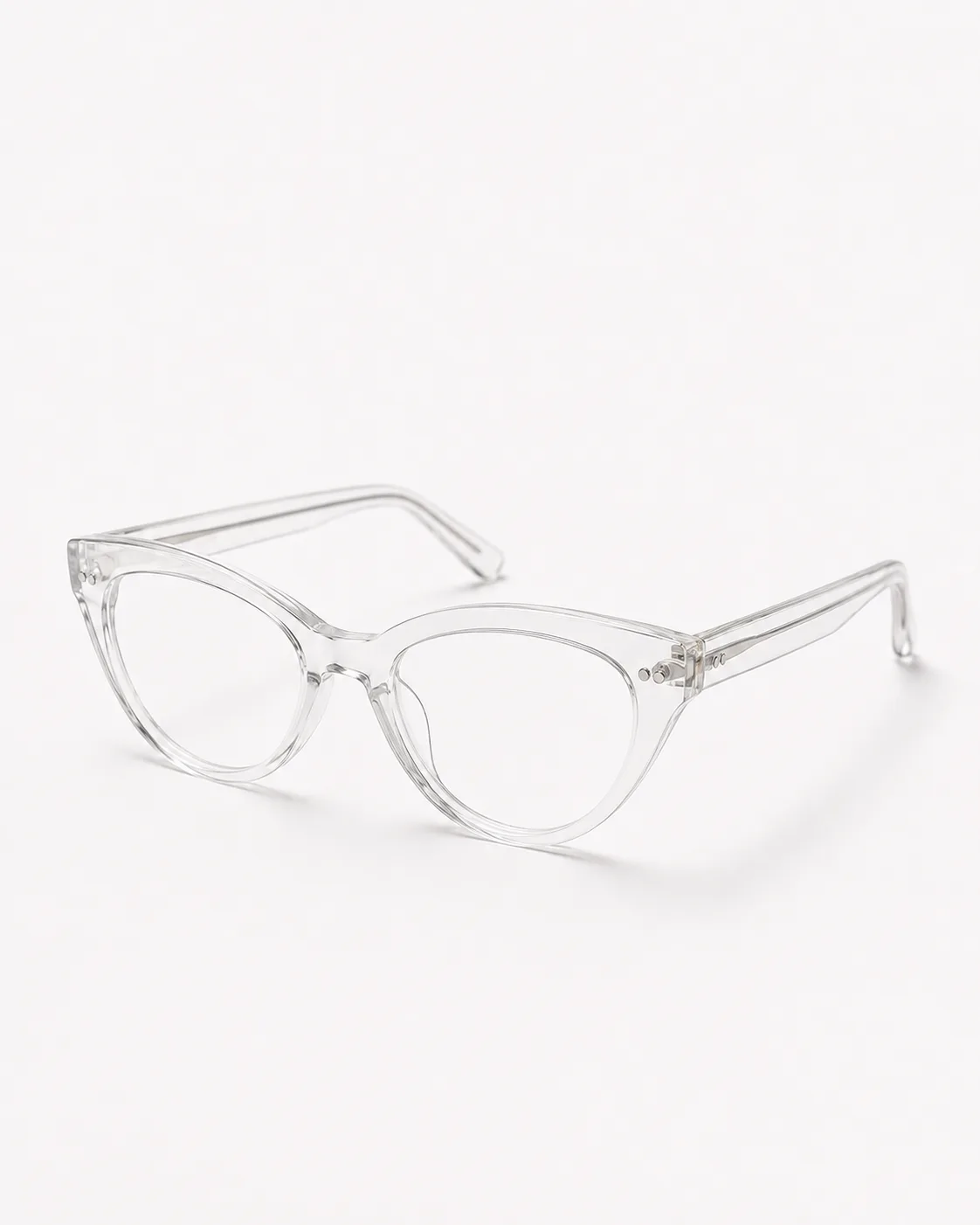 Lentes cat eye transparente vistos de frente