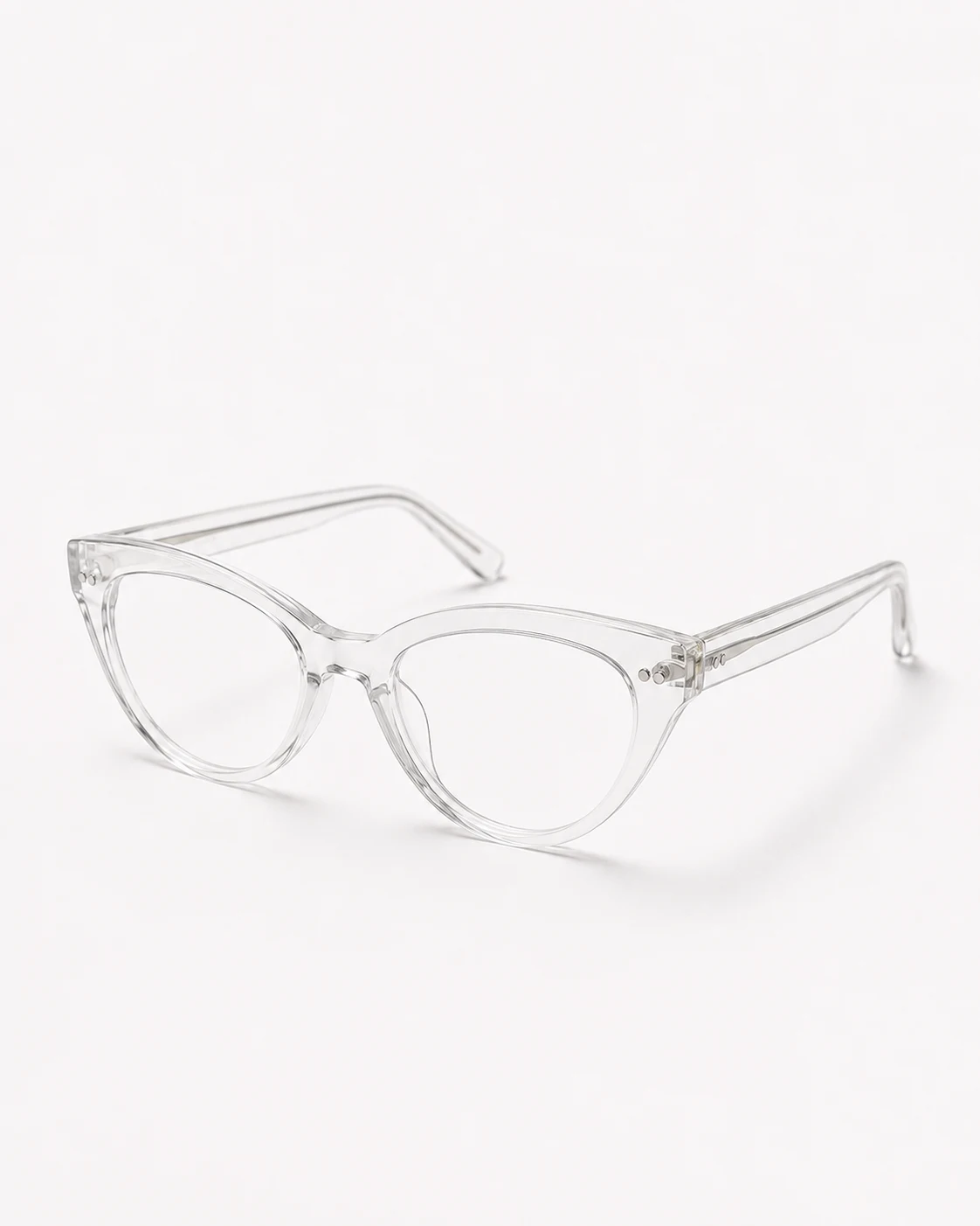 Lentes cat eye transparente vistos de frente
