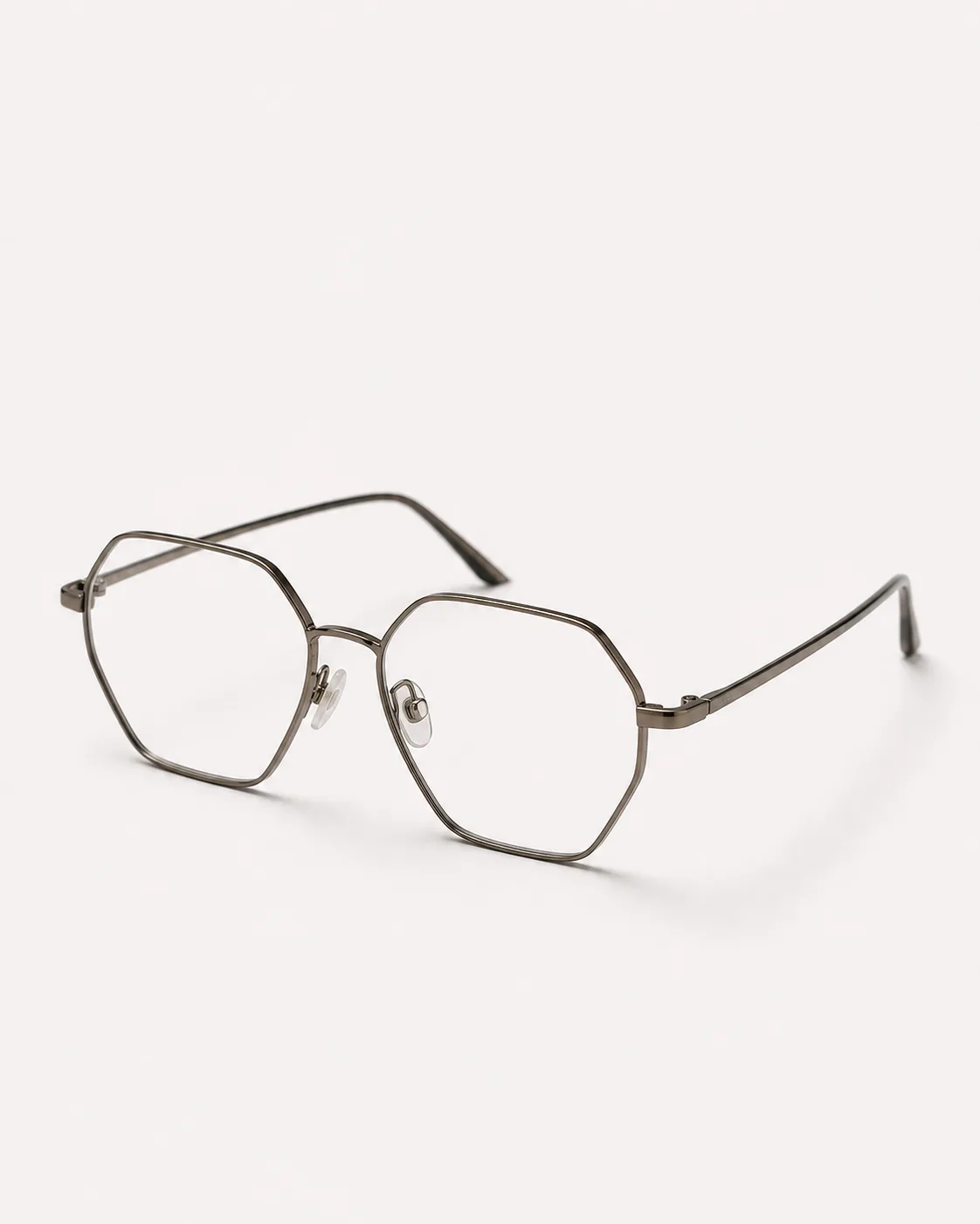 Lentes geométrico hexagonal vistos de frente