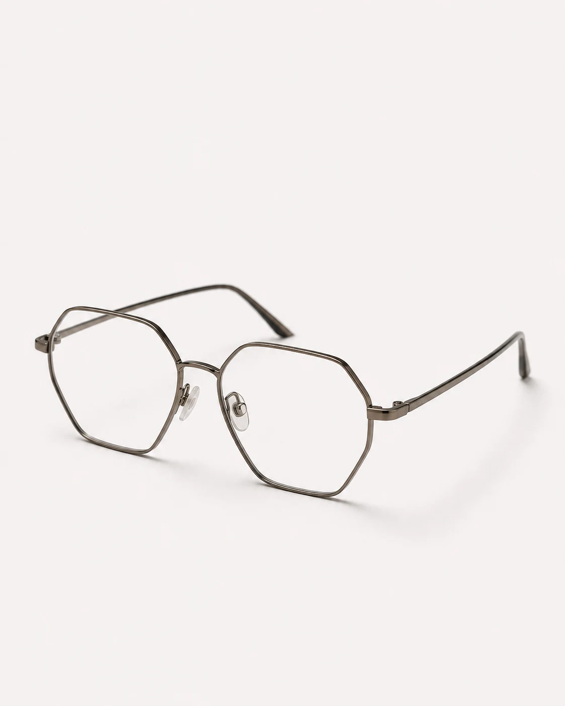Lentes geométrico hexagonal vistos de frente