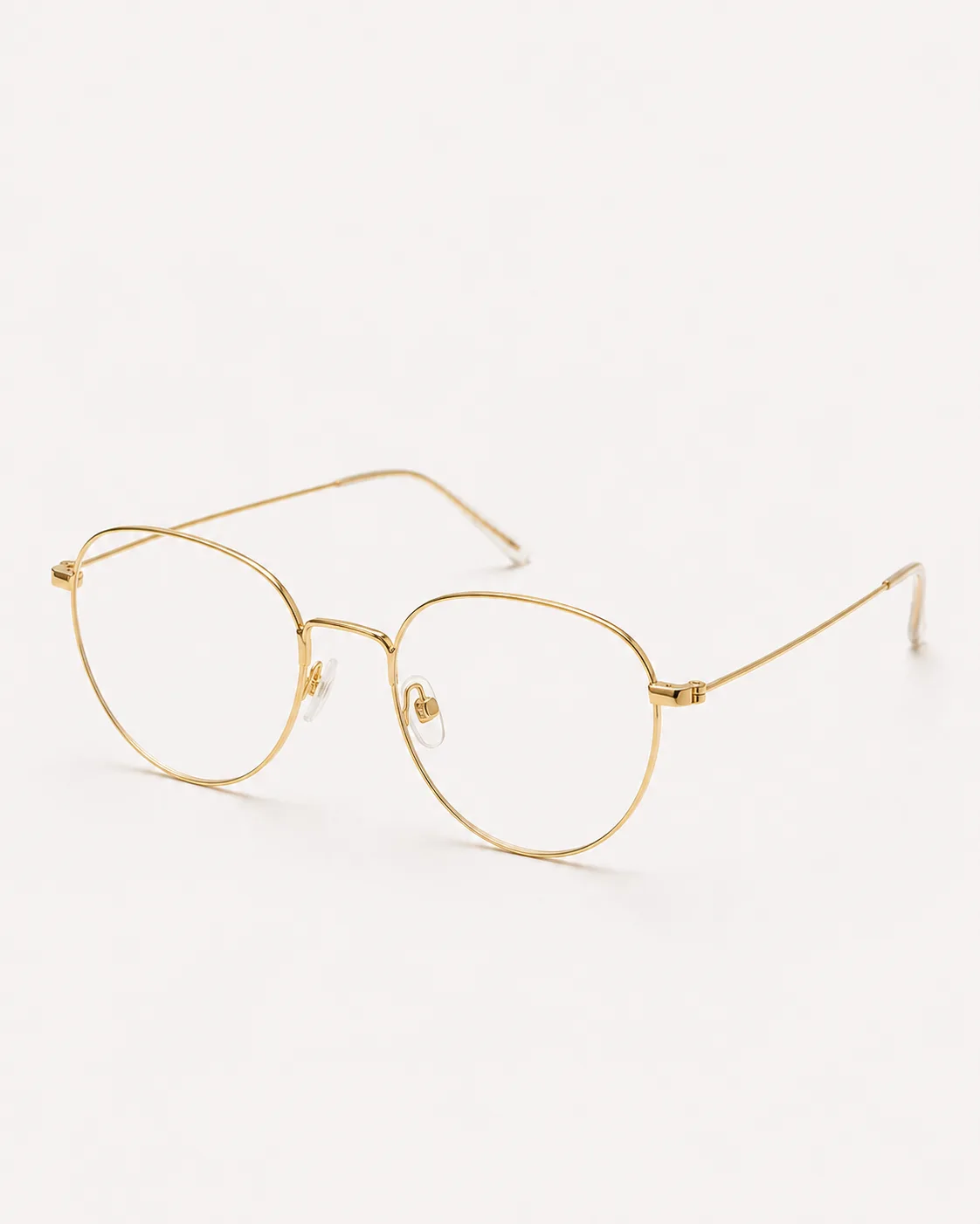 Lentes metal dorado ultrafino vistos de frente